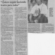 Andrés Pérez a su regreso de Europa "quiero seguir haciendo teatro para todos".