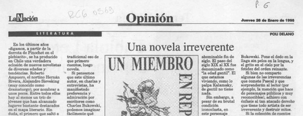 Una novela irreverente  [artículo] Poli Délano.