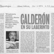 Calderón en su laberinto  [artículo] Luis Sánchez Latorre.
