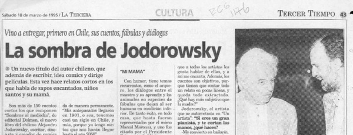 La sombra de Jodorowsky  [artículo] Cecilia Valenzuela L.