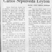 Carlos Sepúlveda Leyton  [artículo] José Vargas Badilla.