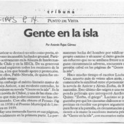 Gente en la isla  [artículo] Antonio Rojas Gómez.