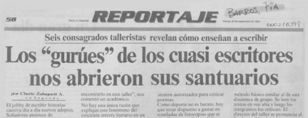 Los "gurúes" de los cuasi escritores nos abrieron sus santuarios