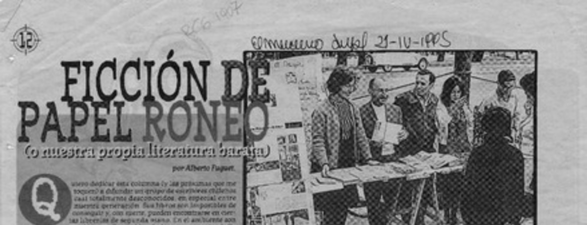 Ficción de papel roneo  [artículo] Alberto Fuguet.
