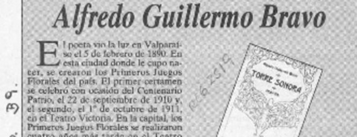 Alfredo Guillermo Bravo  [artículo] Adolfo Simpson T.