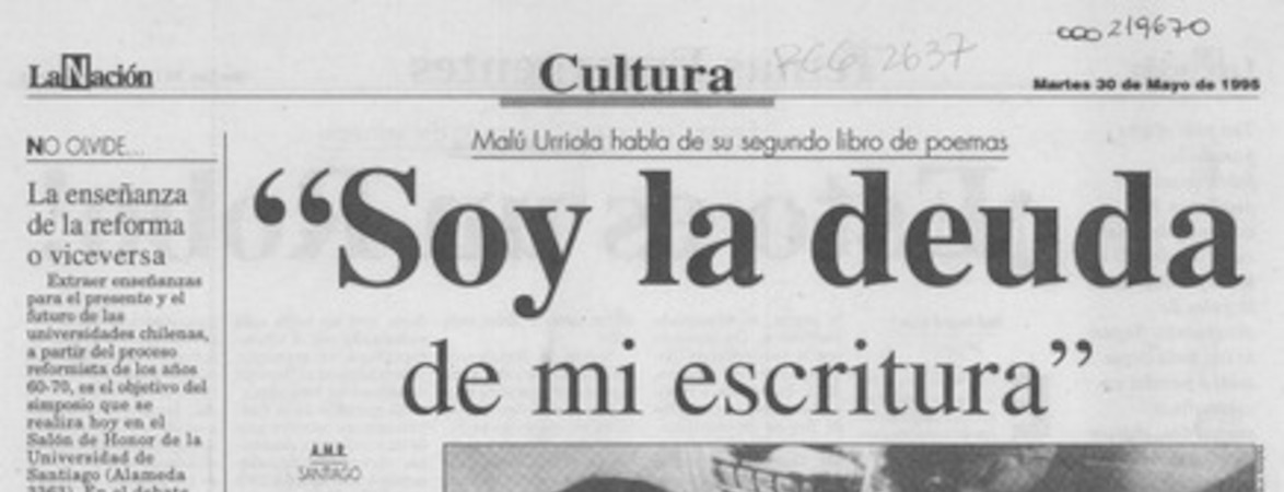 "Soy la deuda de mi escritura"