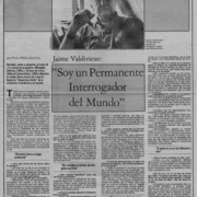"Soy un permanente interrogador del mundo"  [artículo] Pedro Pablo Guerrero.