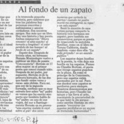Al fondo de un zapato  [artículo] Jorge Montealegre.