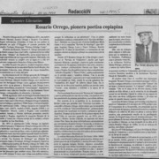 Rosario Orrego, pionera poetisa copiapina  [artículo] Oriel Alvarez Gómez.