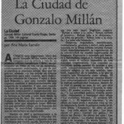 La ciudad de Gonzalo Millán  [artículo] Ana María Larraín.