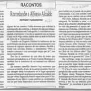 Recordando a Alfonso Alcalde  [artículo] Sergio Vodanovic.