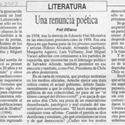 Una renuncia literaria  [artículo] Poli Délano.