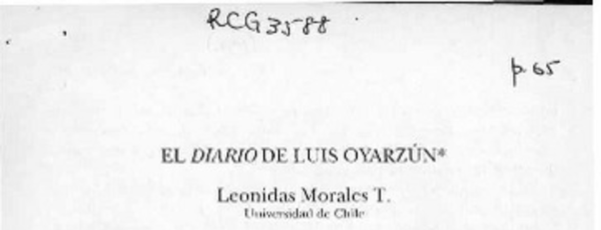 El Diario de Luis Oyarzún