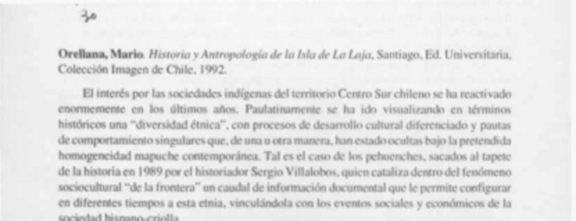 Historia y antropología en la Isla de la Laja  [artículo] Luis Carlos Parentini.