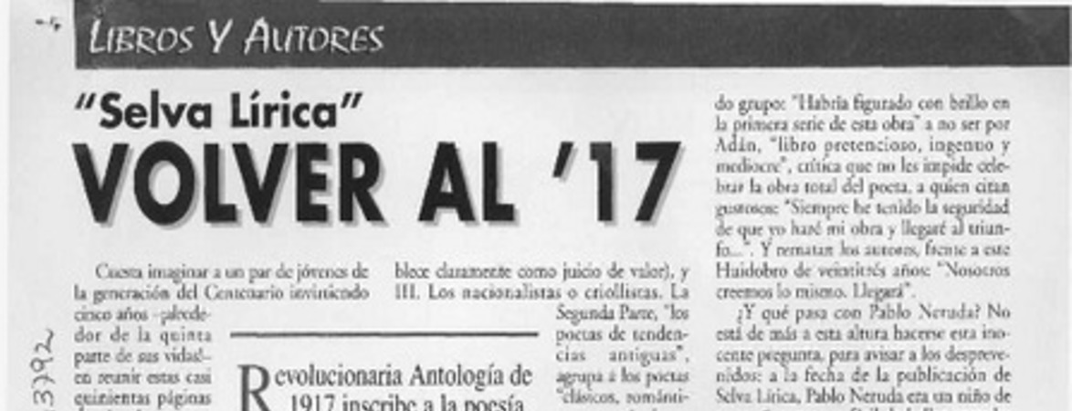 Volver a los '17  [artículo] Floridor Pérez.