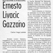 Ernesto Livacic Gazzano  [artículo] Carlos Vega Letelier.