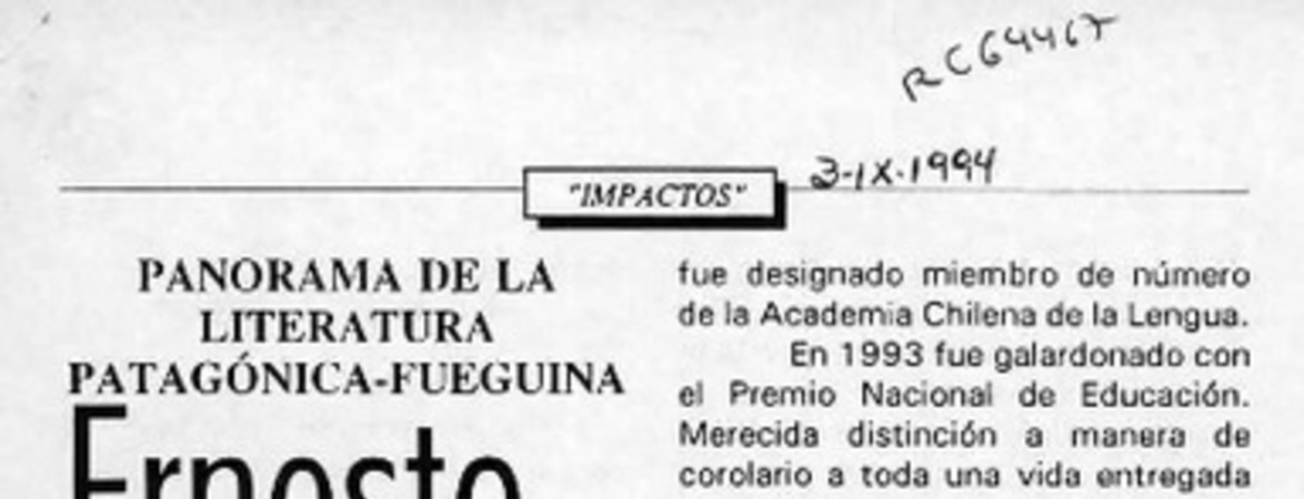 Ernesto Livacic Gazzano  [artículo] Carlos Vega Letelier.