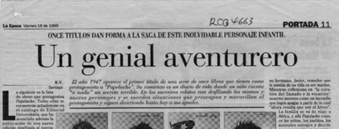 Un genial aventurero  [artículo] R. V.
