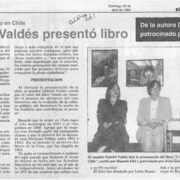 Senador Valdés presentó libro  [artículo].