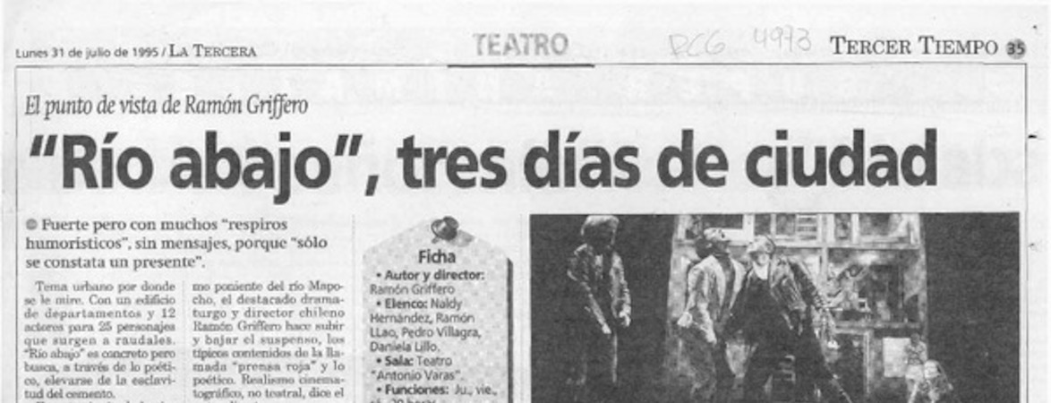 "Río abajo", tres días de ciudad  [artículo] Leopoldo Pulgar I.