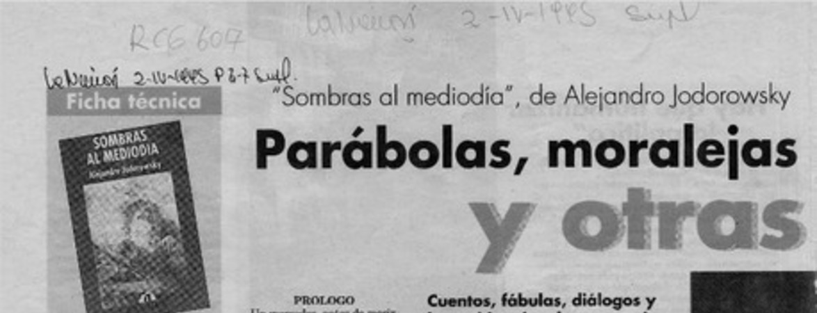 Parábolas, moralejas y otras hierbas  [artículo].