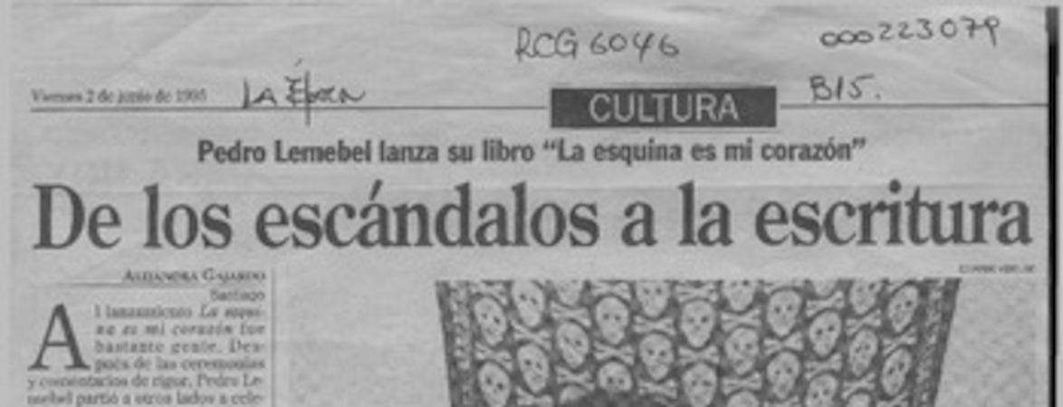 De los escándalos a la escritura  [artículo] Alejandra Gajardo.