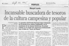 Incansable buscadora de tesoros de la cultura popular campesina y popular  [artículo] Alejandra Gajardo.