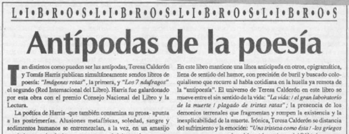 Antípodas de la poesía  [artículo] Antonio J. Salgado.