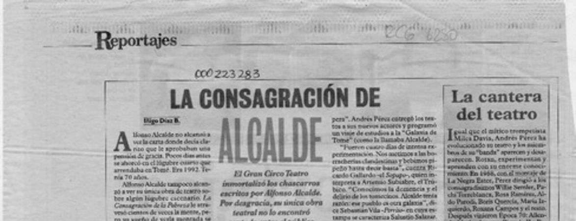 La consagración de Alcalde  [artículo] Iñigo Díaz B.