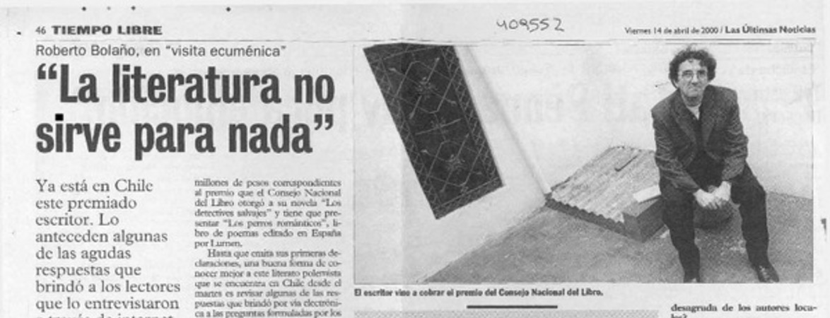 "La literatura no sirve para nada"