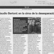 Claudio Bertoni, en la cima de la desesperación