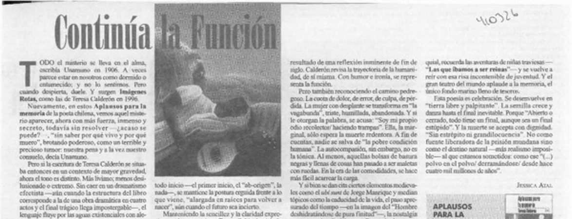 Continúa la función  [artículo] Jessica Atal