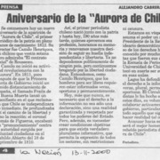 Aniversario de la "Aurora de Chile"  [artículo] Alejandro Cabrera Ferrada