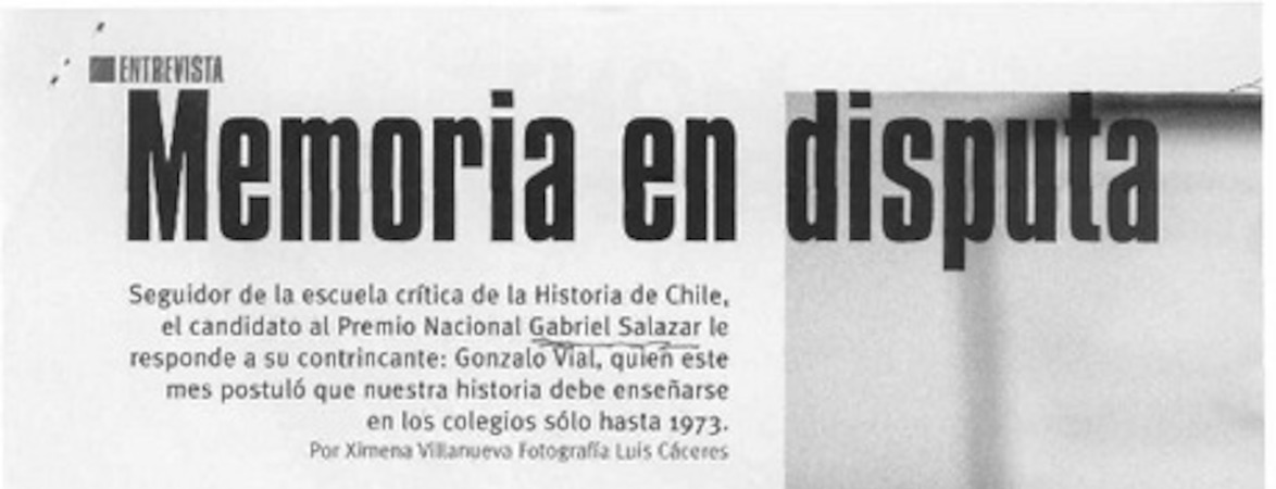 Memoria en disputa  [artículo] Ximena Villanueva