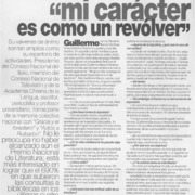 Guillermo Blanco, "Mi carácter es como un revólver"  [artículo] Silvia Peña Pinilla