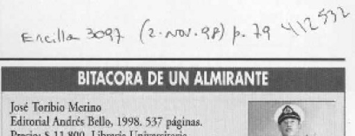 Bitácora de un almirante  [artículo] Luis Moulian