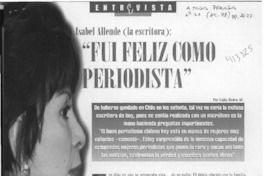 Fui feliz como periodista