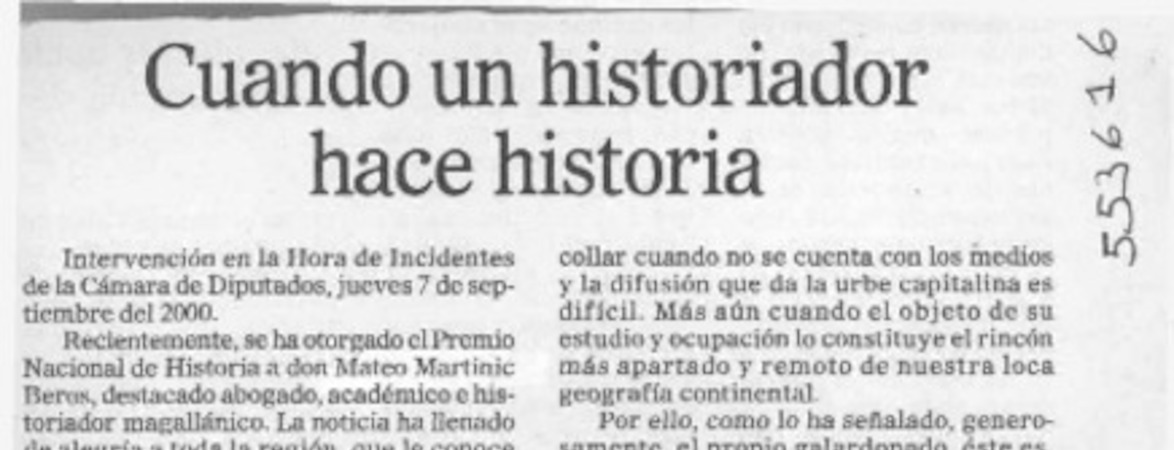 Cuando un historiador hace historia  [artículo]