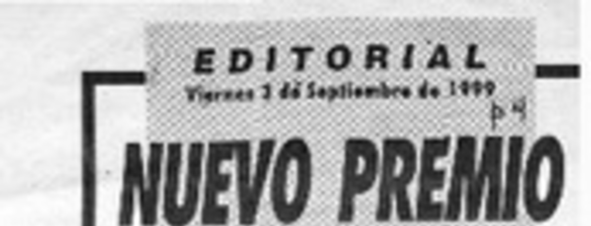 Nuevo premio nacional de periodismo  [artículo] Héctor González V.