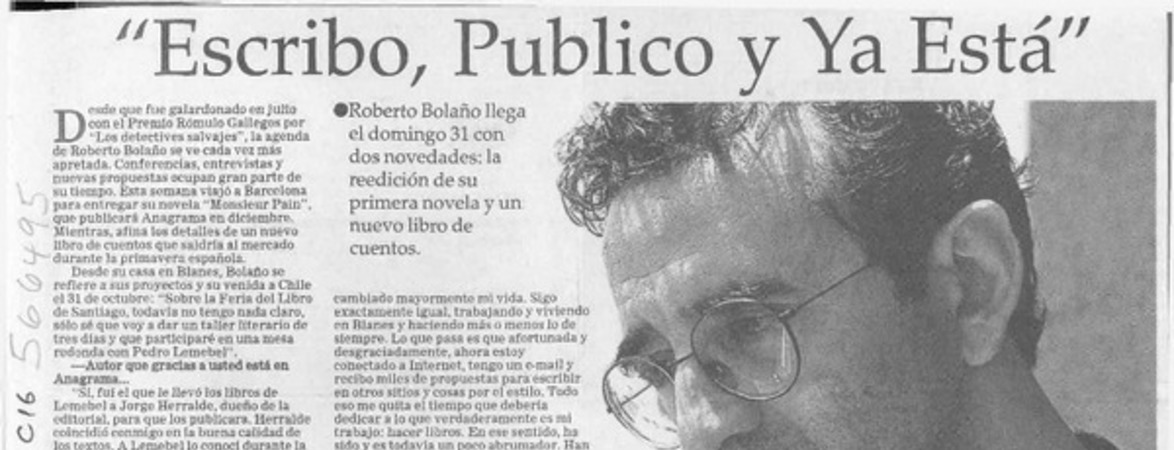 "Escribo, Publico y Ya Está"  [artículo] Andonie D., Carolina