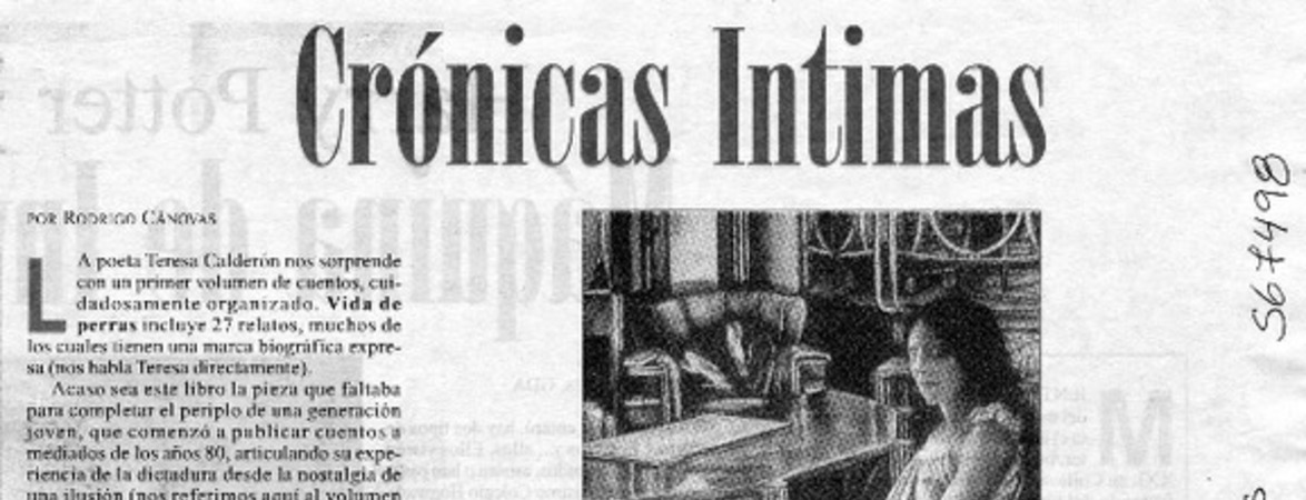 Crónicas íntimas  [artículo] Rodrigo Cánovas