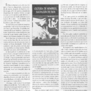 Cultura de hombres, salvación de Dios