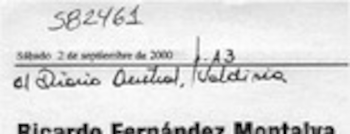 Ricardo Fernández Montalva  [artículo] Hernán de la Carrera Cruz