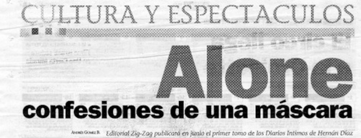 Alone confesiones de una máscara  [artículo] Andrés Gómez B.