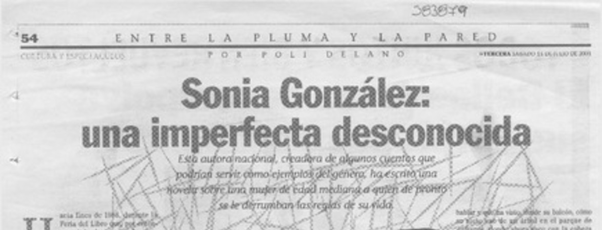 Sonia González, una imperfecta desconocida  [artículo] Poli Délano