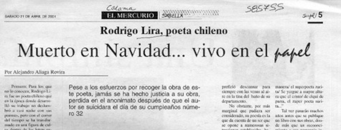 Muerto en Navidad, vivo en el papel  [artículo] Alejandro Aliaga Rovira