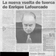 La nueva vuelta de tuerca de Enrique Lafourcade  [artículo] Claudio Aguilera