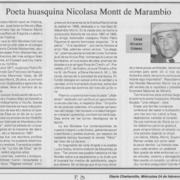 Poeta huasquina Nicolasa Montt de Marambio
