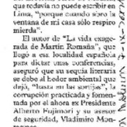 "En Perú sólo respiro mierda"  [artículo]