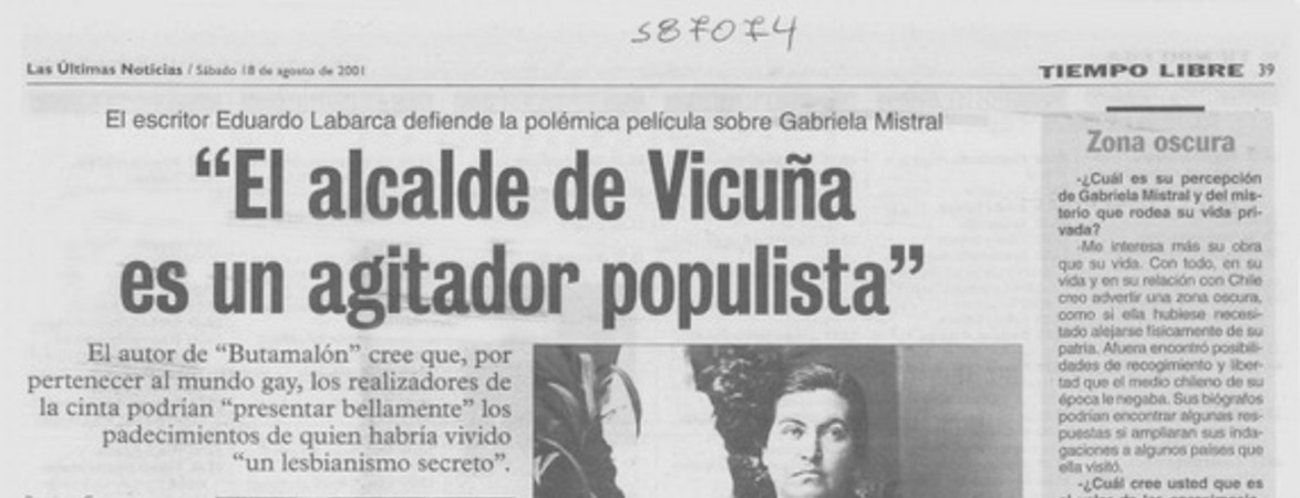 "El alcalde de Vicuña es un agitador populista"